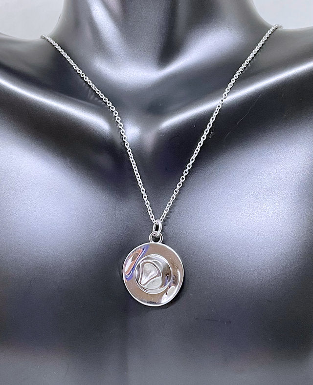 18" Dainty Stainless Steel Chain with Stainless Steel Cowboy Hat Charm