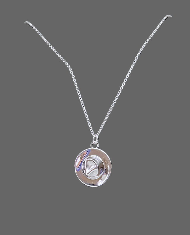 18" Dainty Stainless Steel Chain with Stainless Steel Cowboy Hat Charm