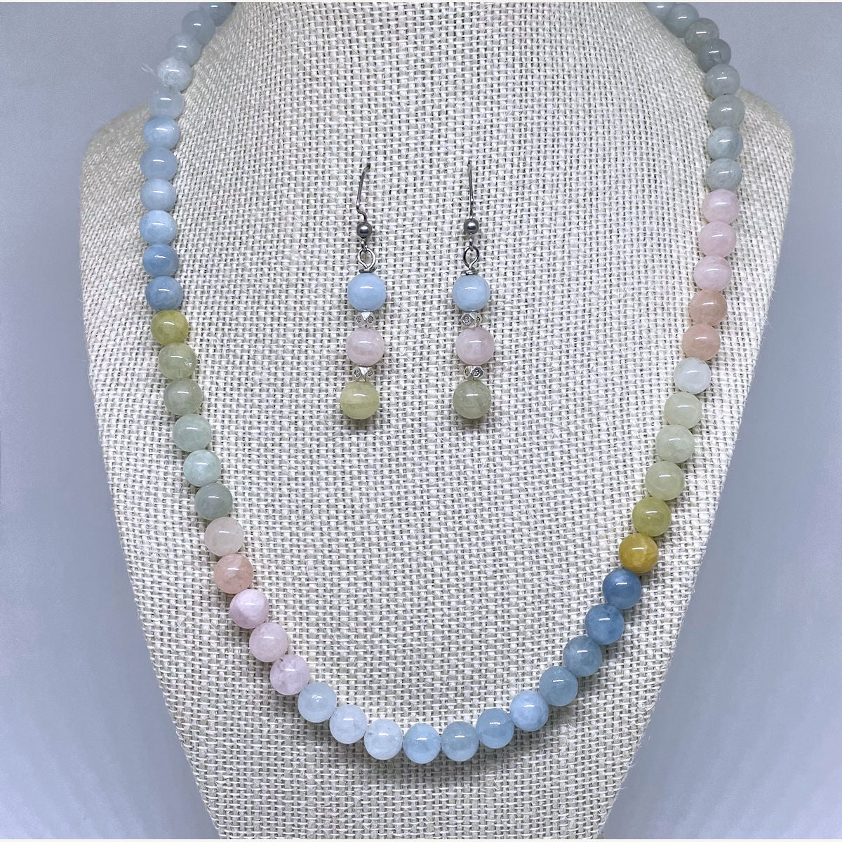 Multi Beryl Necklace and Earring Set