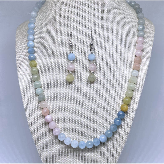 Multi Beryl Necklace and Earring Set
