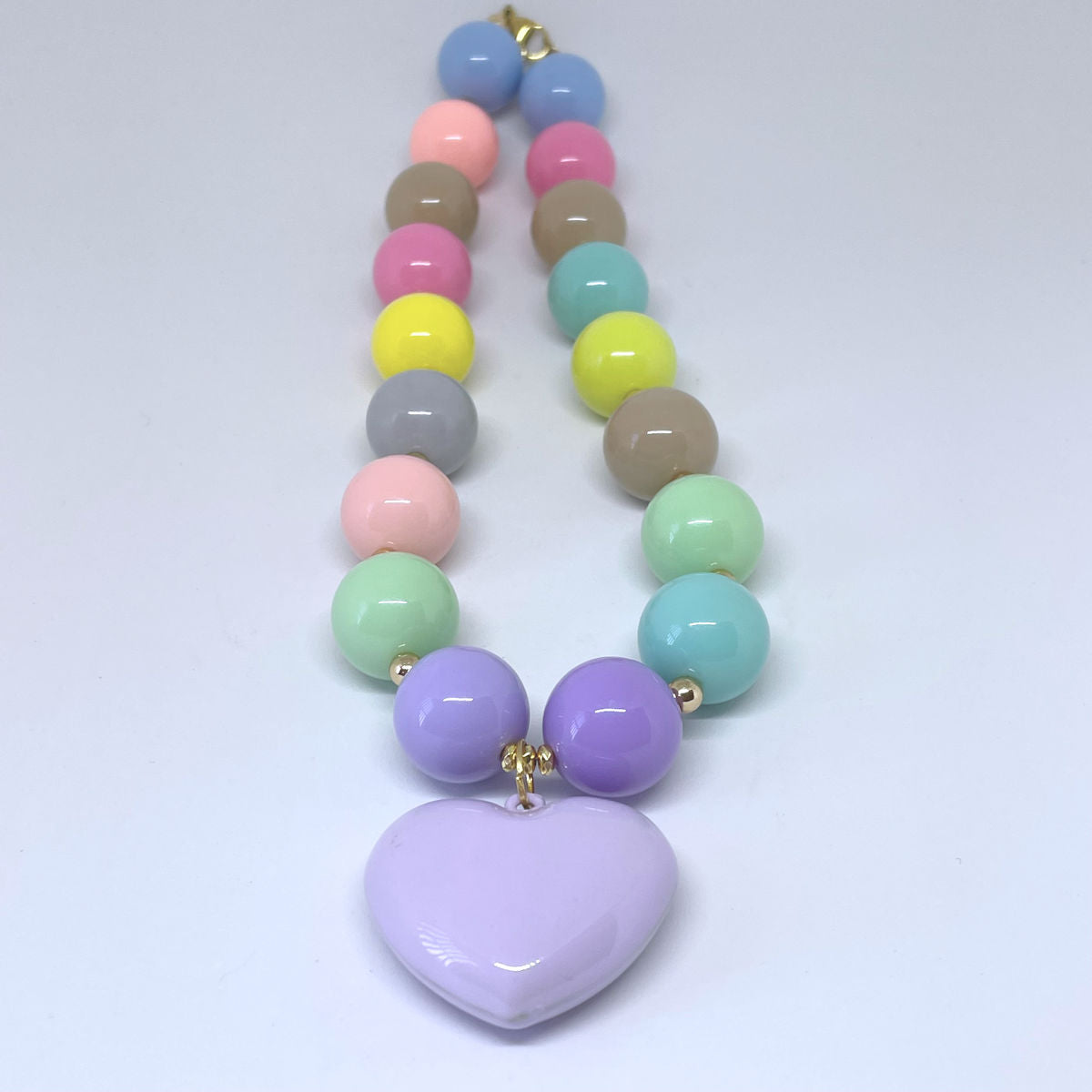 20mm Pastel Resin Necklace with Gold Hematite Spacers