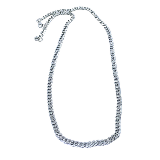 5mm Diamond Cut Stainless Steel Curb Necklace