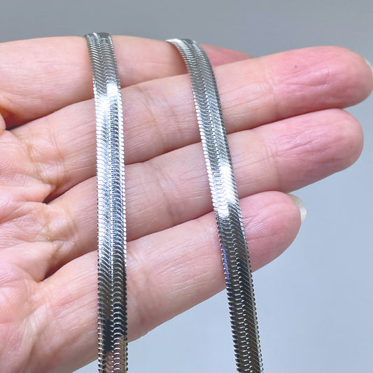 5.5mm Stainless Steel Herringbone Necklace