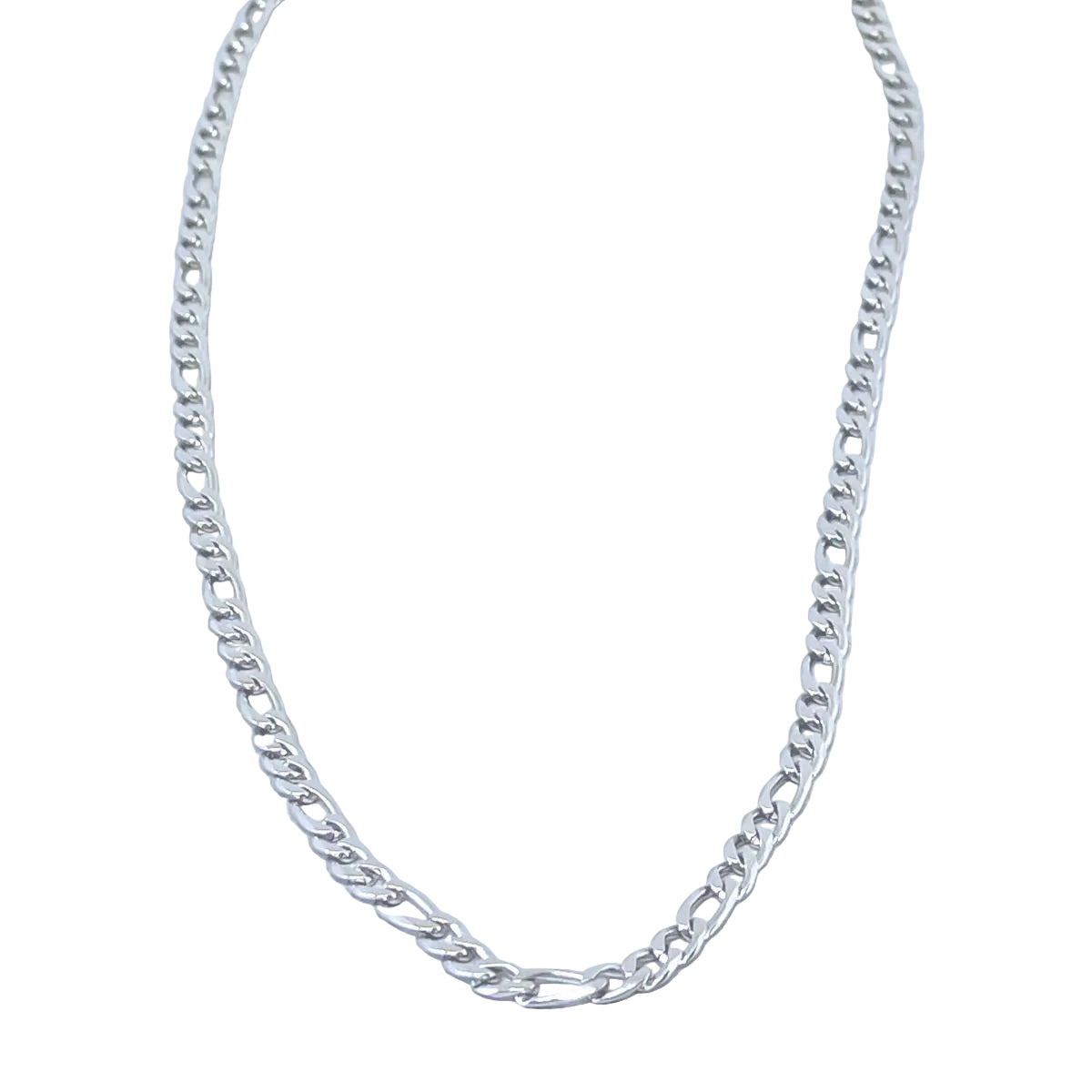 4mm Stainless Steel Figaro Necklace