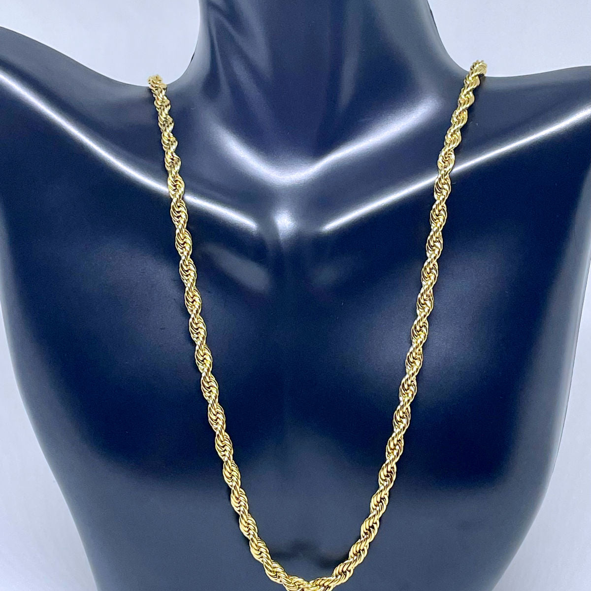 4mm 18K Gold Stainless Steel Rope Necklace