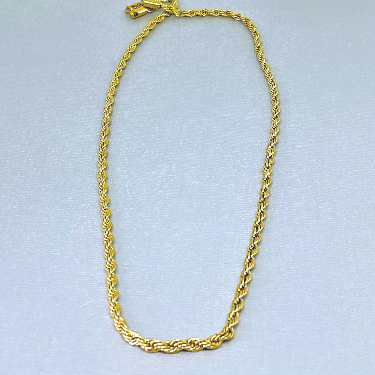 4mm 18K Gold Stainless Steel Rope Necklace