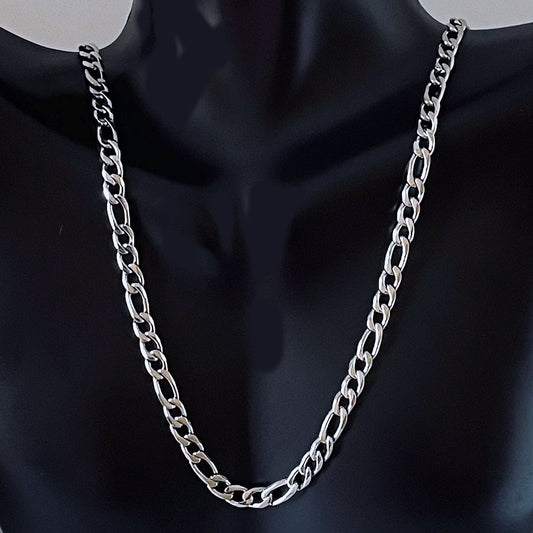 4mm Stainless Steel Figaro Chain Necklace