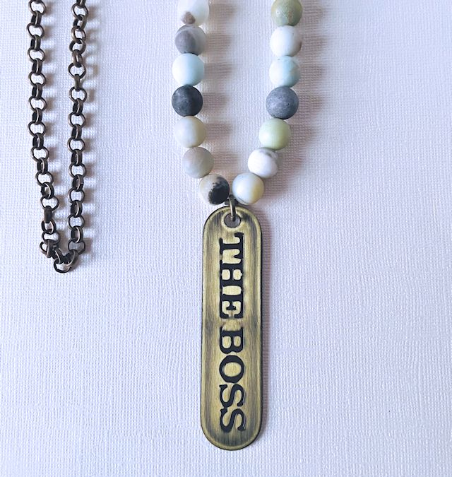 Matte Amazonite Beaded Necklace with Pendant
