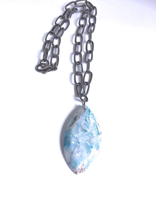 Caribbean Calcite Blue Aragonite Pendant/Necklace