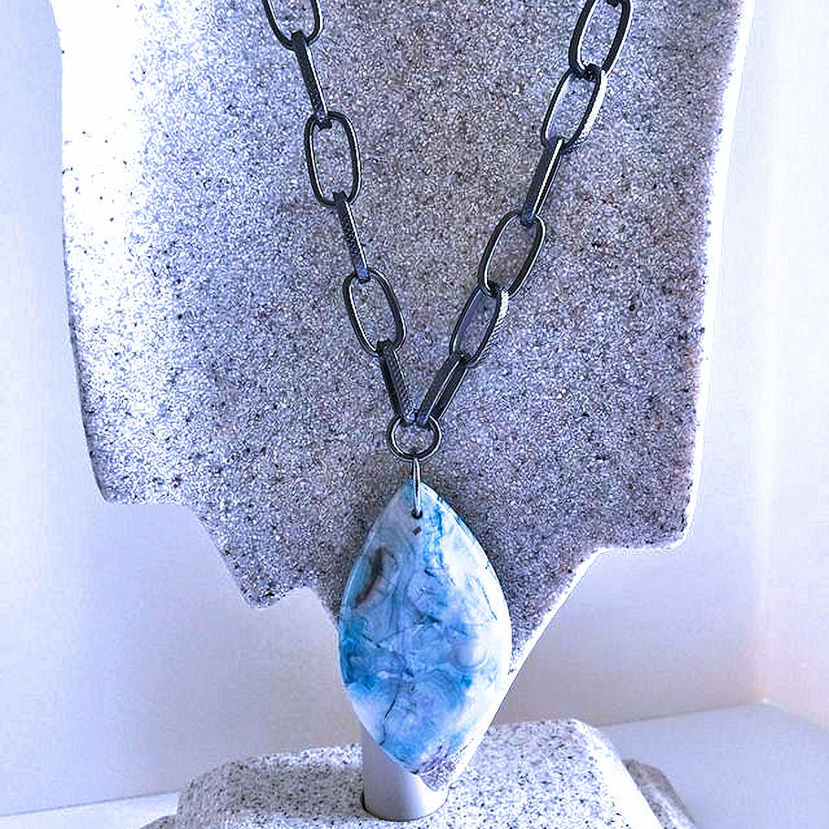 Caribbean Calcite Blue Aragonite Pendant/Necklace