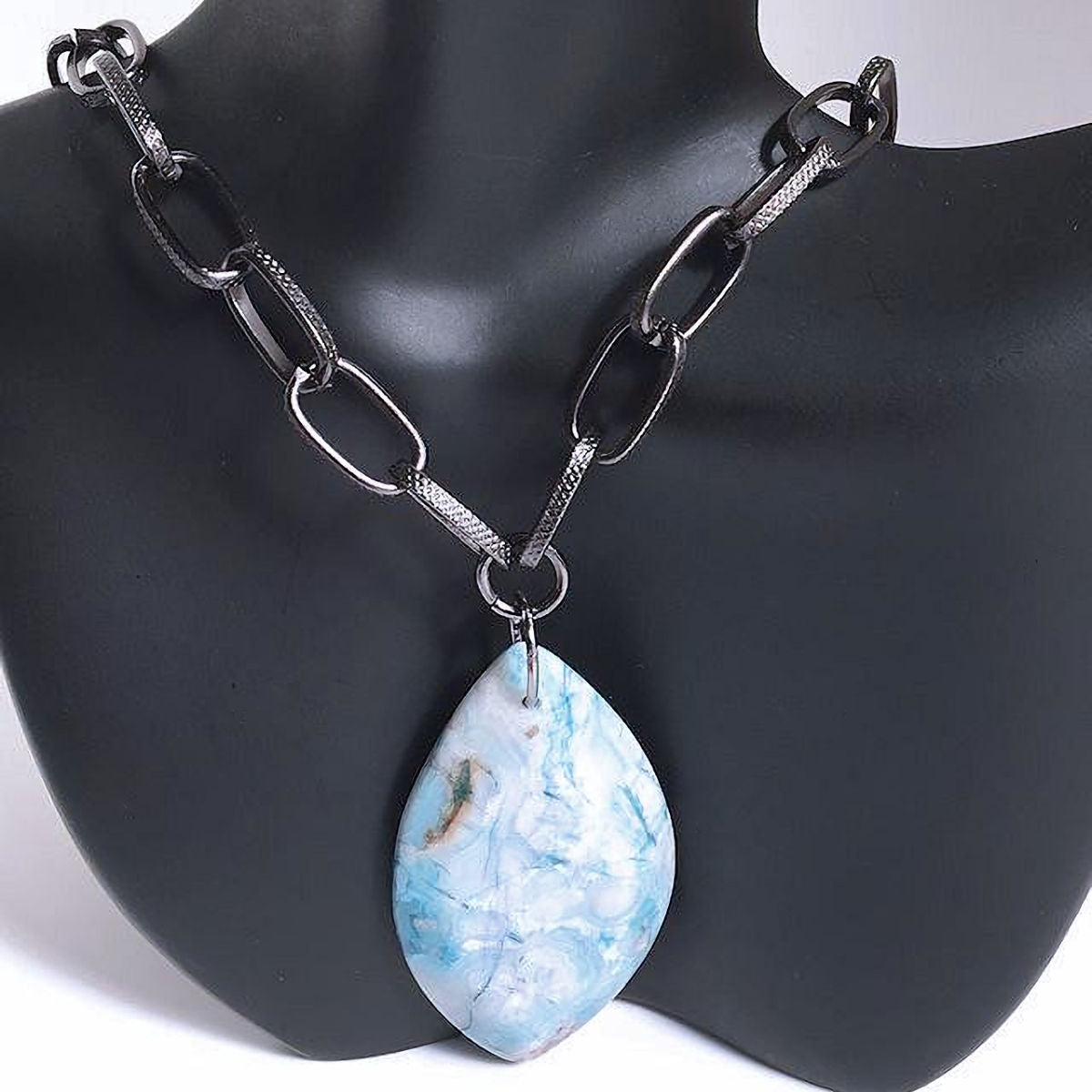 Caribbean Calcite Blue Aragonite Pendant/Necklace