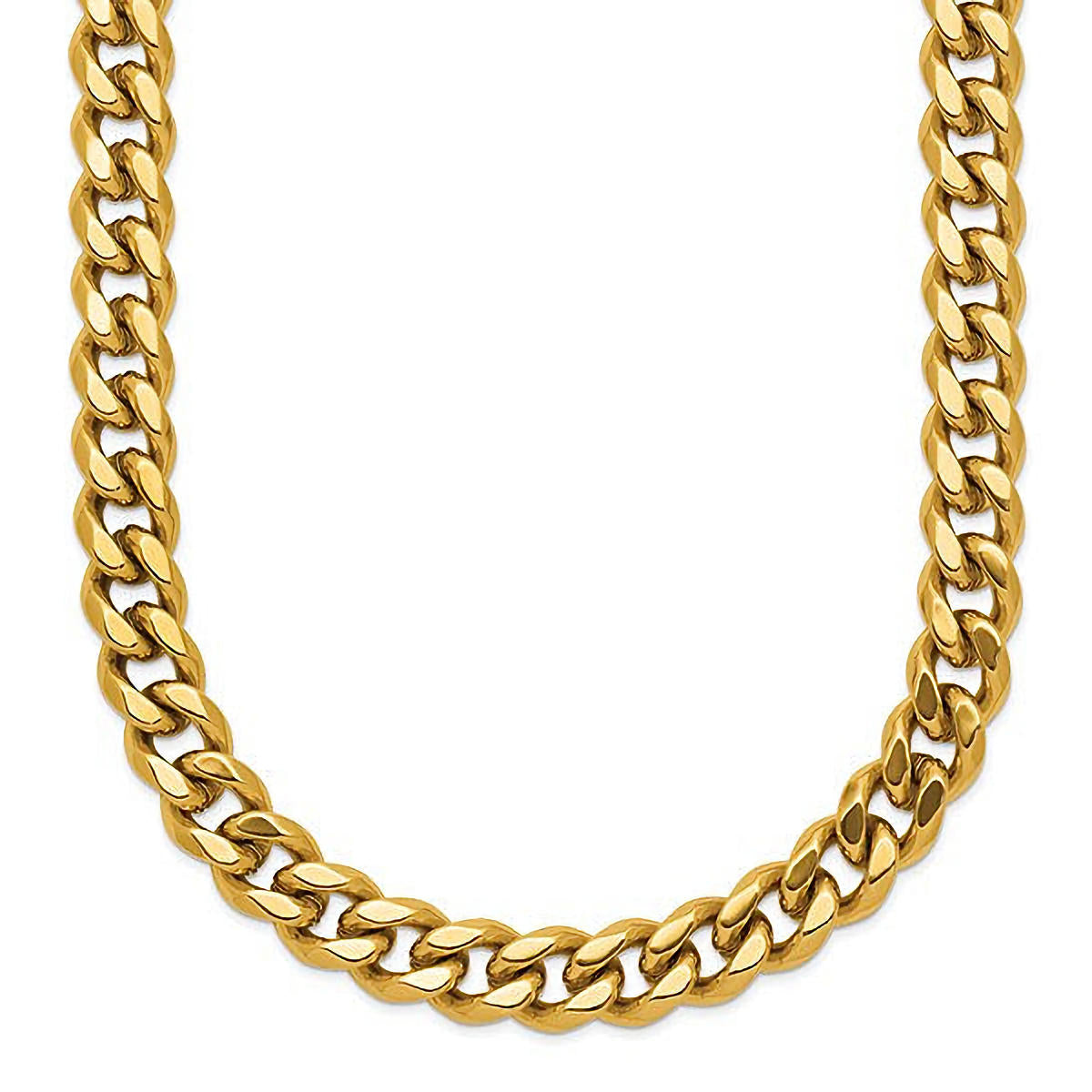 Yellow IP-Plated Stainless Steel Curb Link Necklace with extension