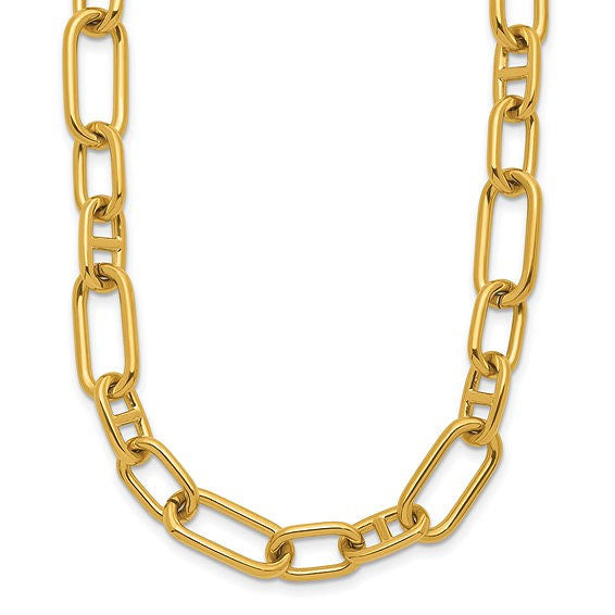 9mm Yellow Stainless Steel Open Link Necklace