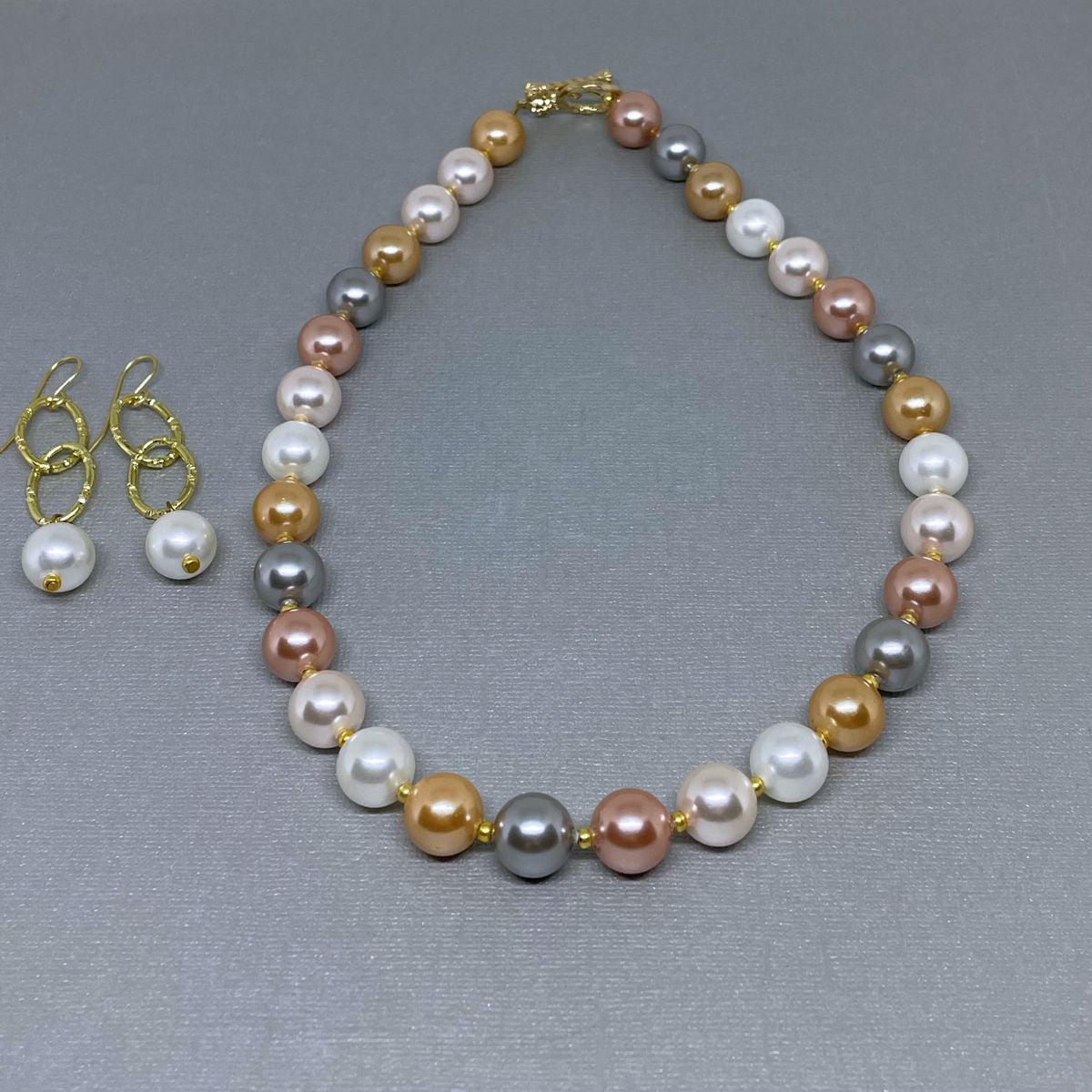 Multi-Color Mother of Pearl Necklace & Earring Set