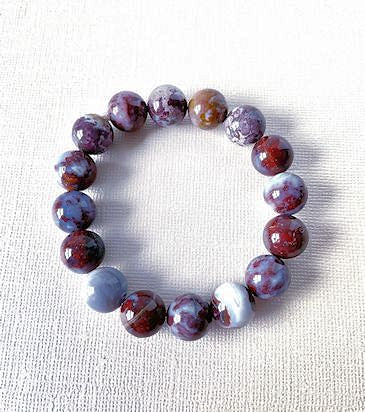 Red Lightening Agate Stretch Bracelet