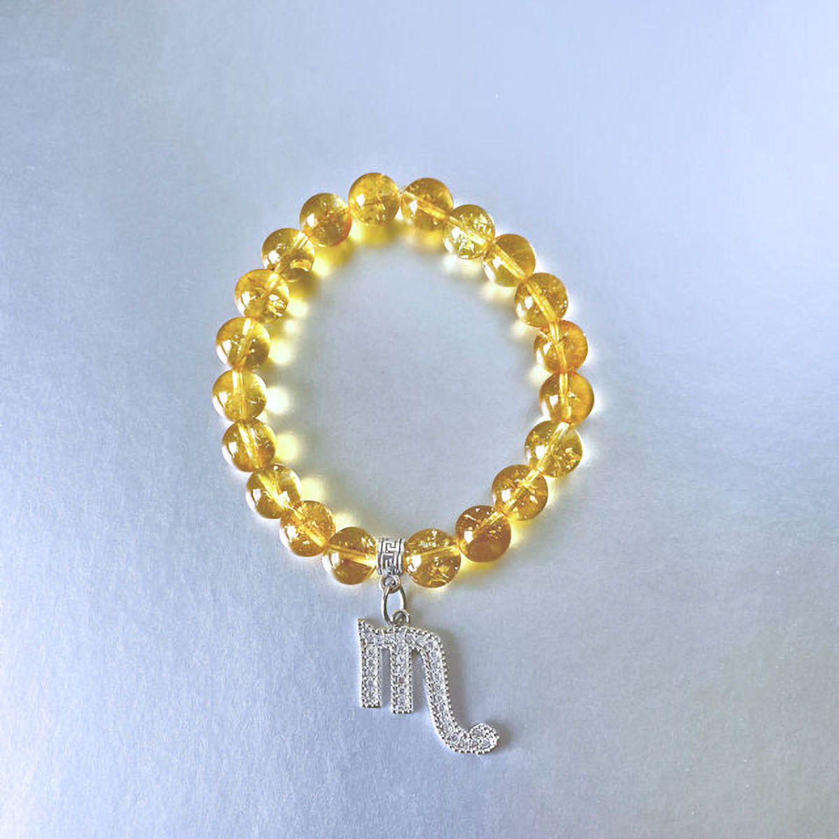 Citrine Stretch Bracelet with Scorpio Charm