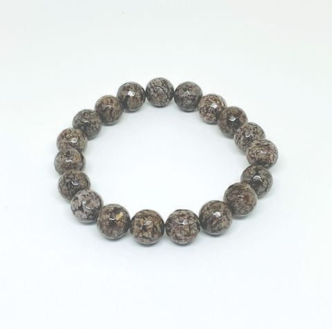 Faceted Brown Jasper Stretch Bracelet