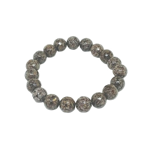 Faceted Brown Jasper Stretch Bracelet