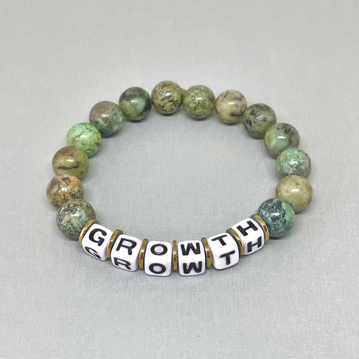 African Turquoise Inspirational Word Stretch Bracelet