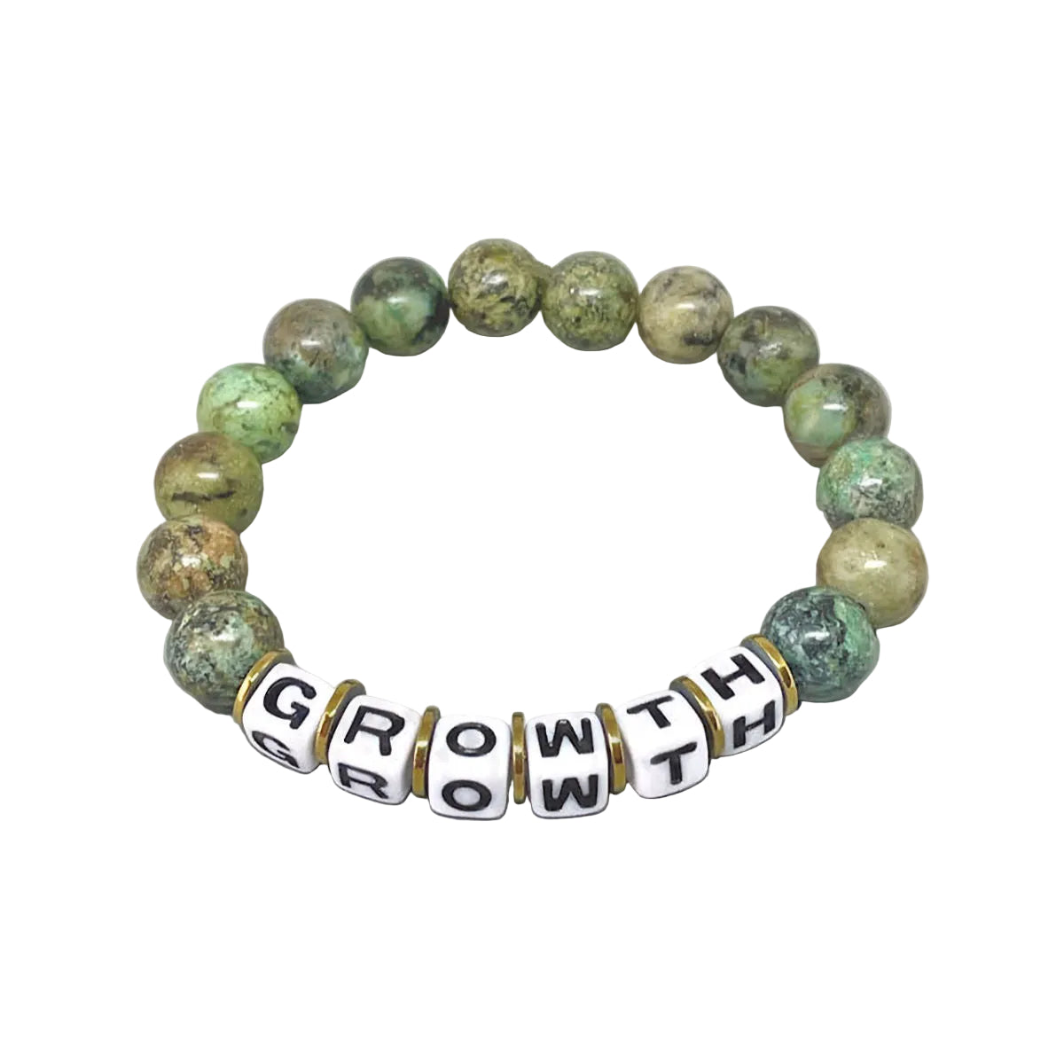 African Turquoise Inspirational Word Stretch Bracelet