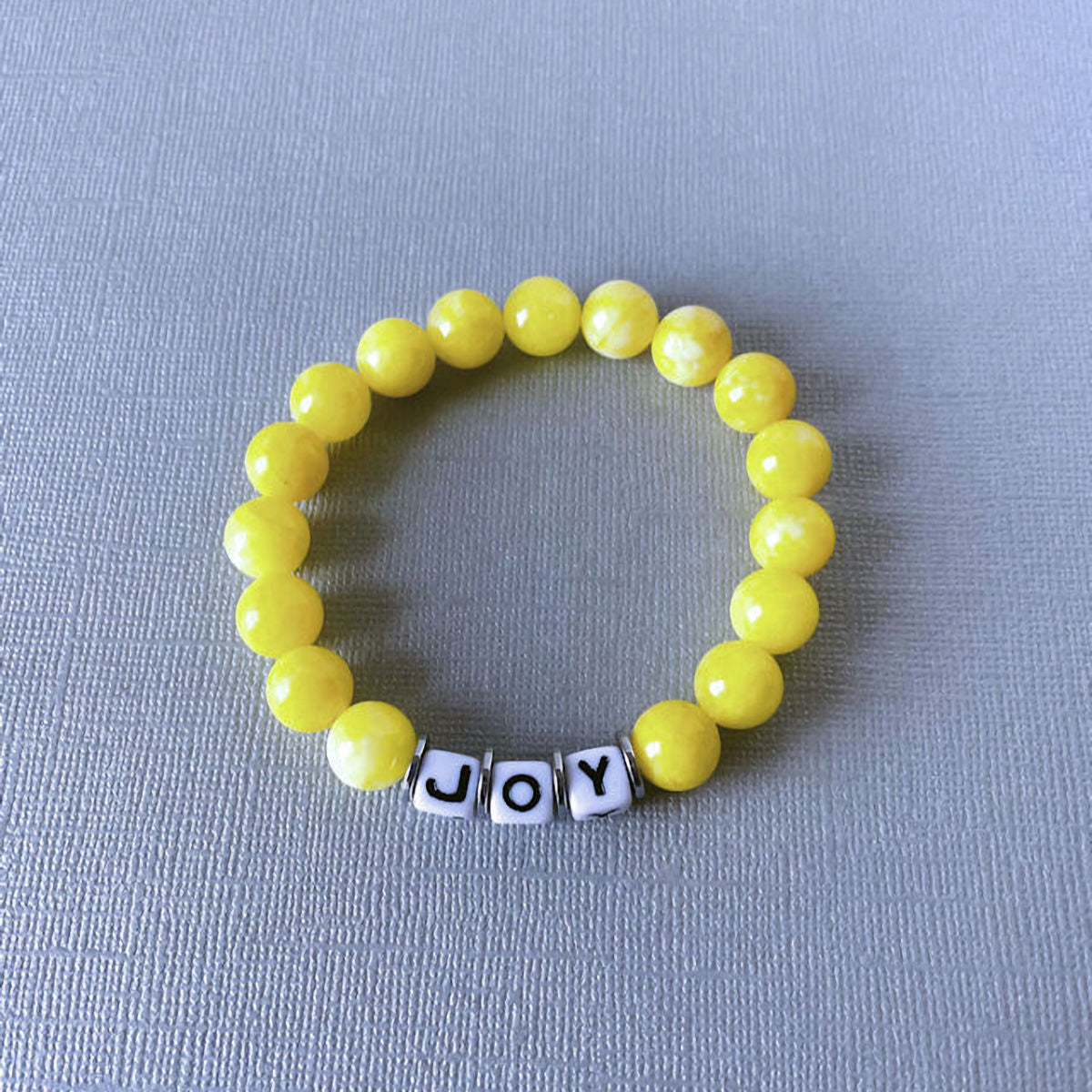 10mm Yellow Jade Inspiration Joy Stretch Bracelet