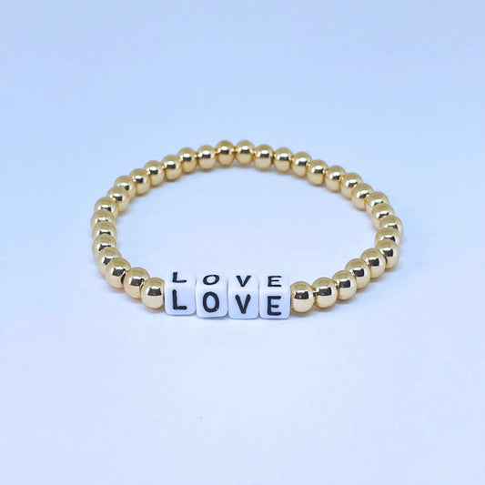 "Love" Gold Hematite Bracelet