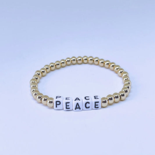"Peace" Gold Hematite Bracelet