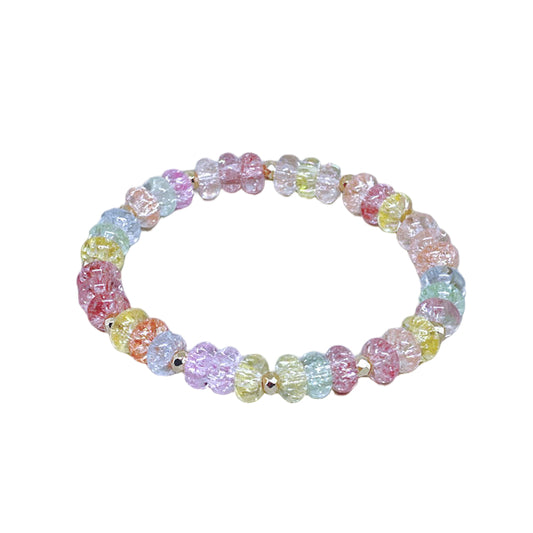 Multicolor Cracked Crystal Stretch Bracelet
