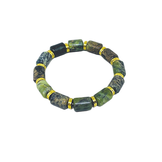 Serpentine barrel-shaped stretch bracelet
