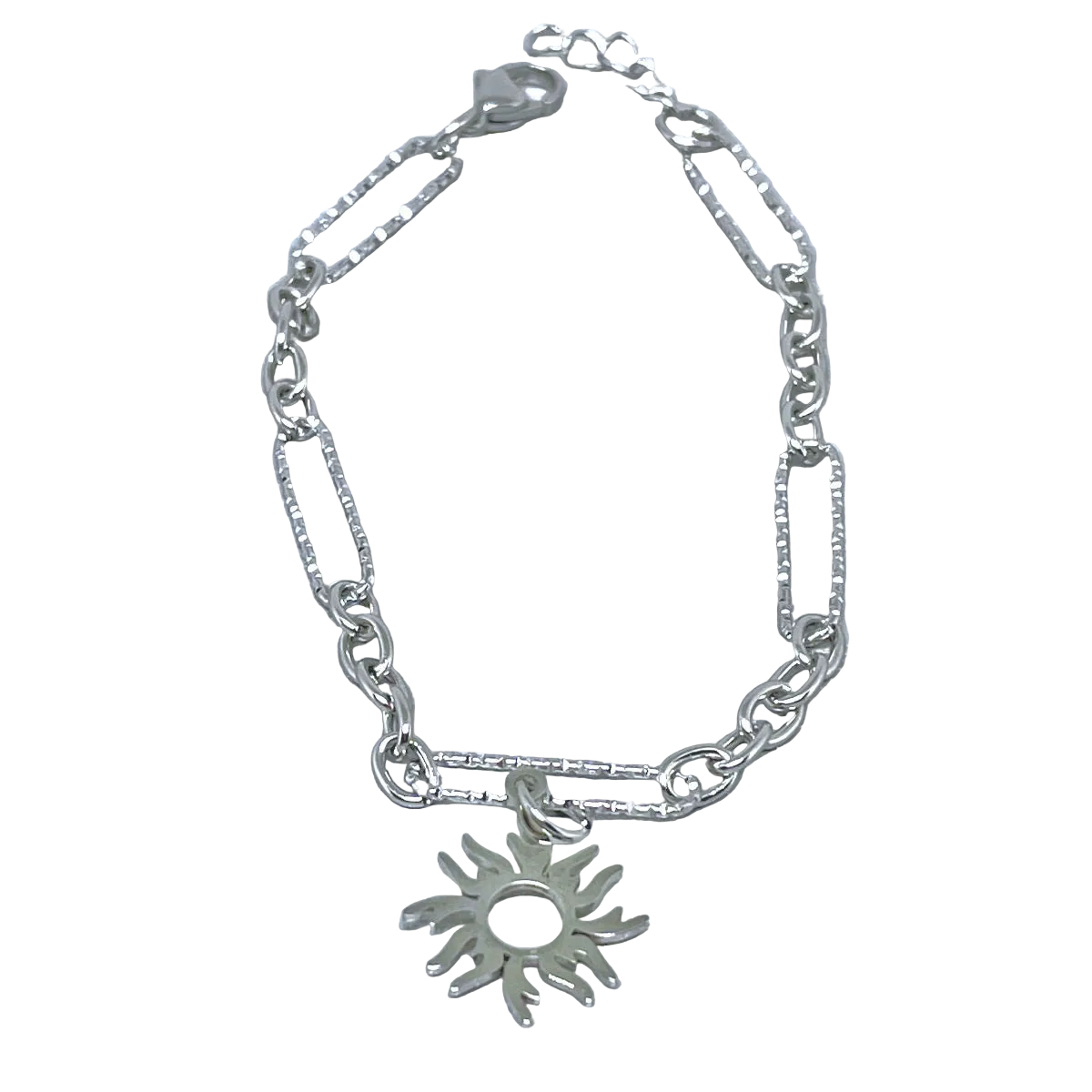 Stainless Steel Paperclip Bracelet with Starburst Charm