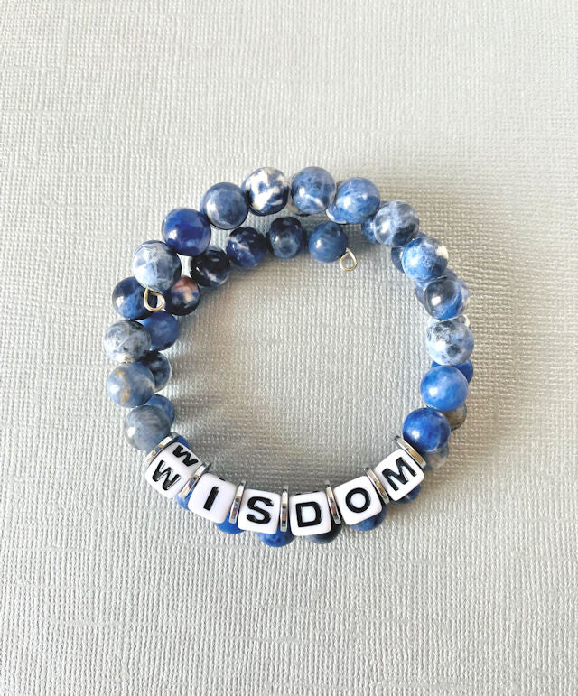 'WISDOM' Sodalite Memory Wrap Bracelet