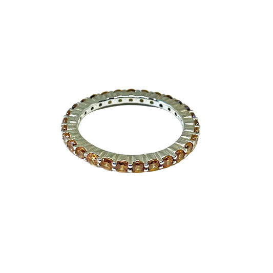 Sterling Silver Eternity Champagne CZ Ring