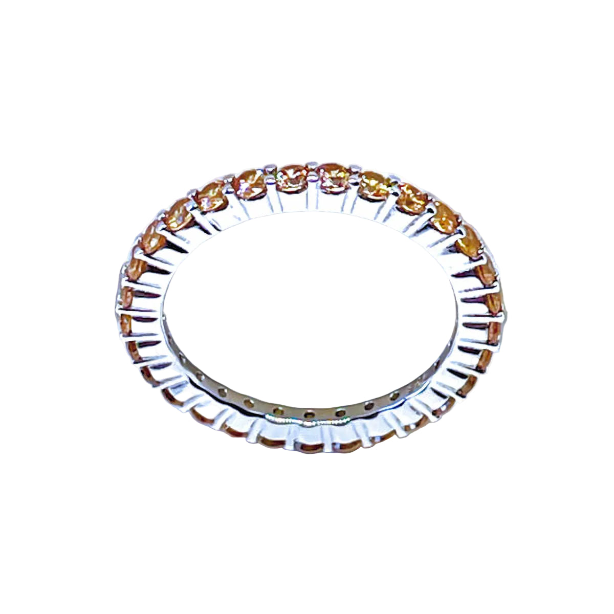 Sterling Silver Eternity Champagne CZ Ring