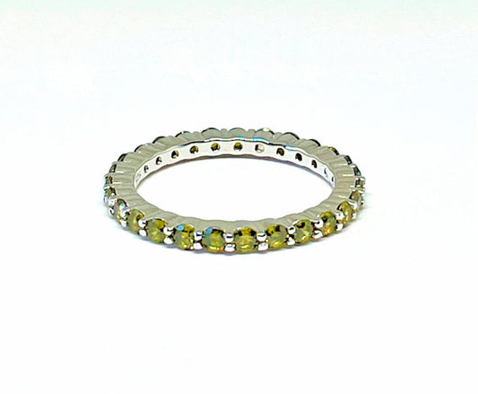 Eternity Peridot CZ Ring