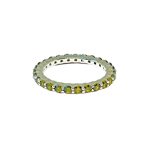 Eternity Peridot CZ Ring