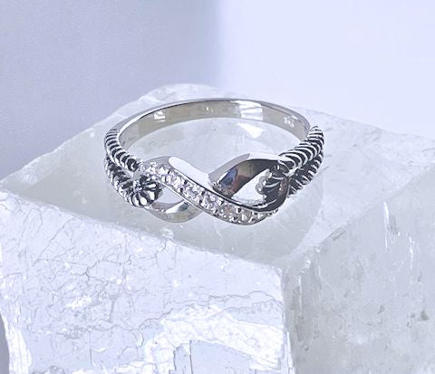 Sterling Silver Textured Infinity Ring