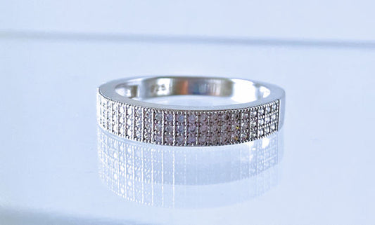 Sterling Silver Half Eternity Band Ring