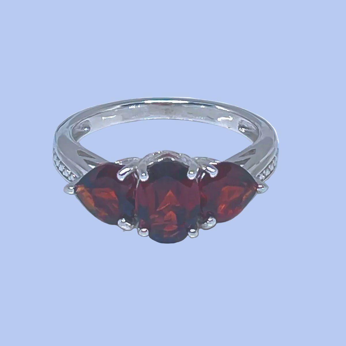 Garnet Sterling Silver Ring