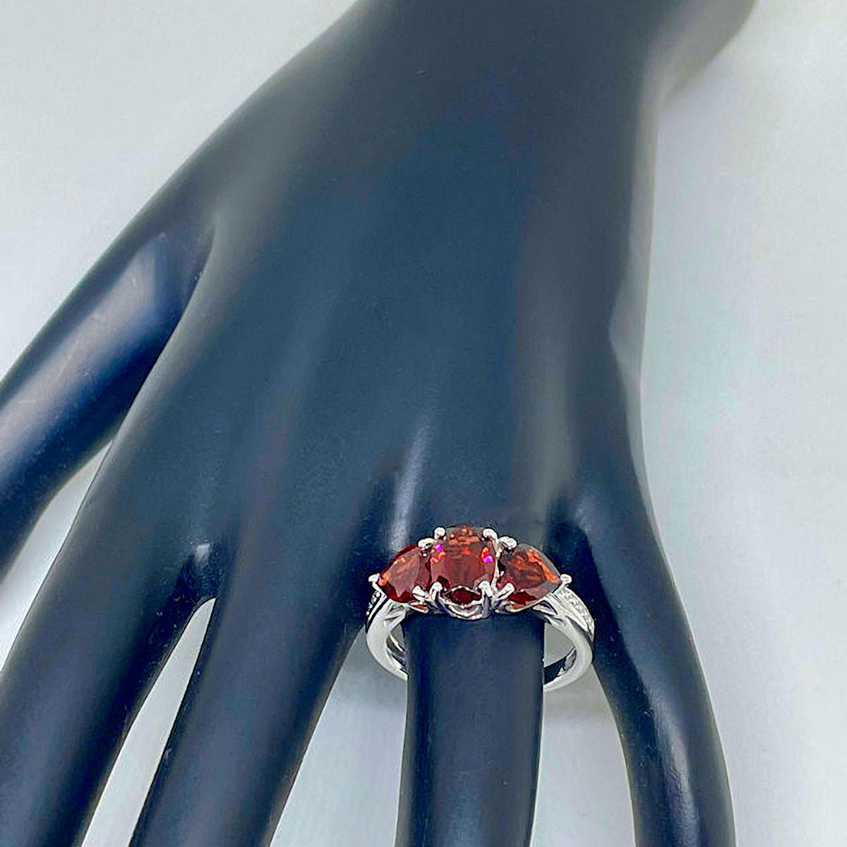 Garnet Sterling Silver Ring