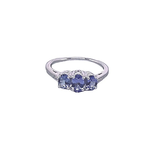 Oval Tanzanite Sterling Silver Ring