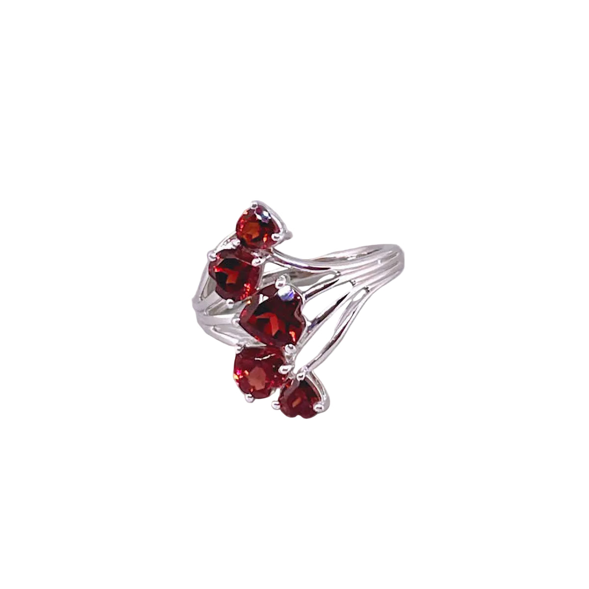 Red Garnet Cluster Ring