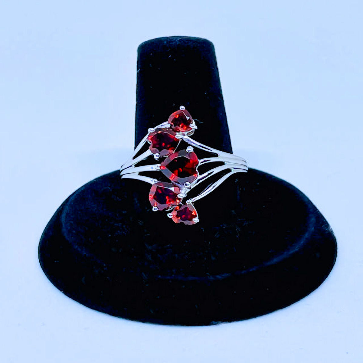 Red Garnet Cluster Ring