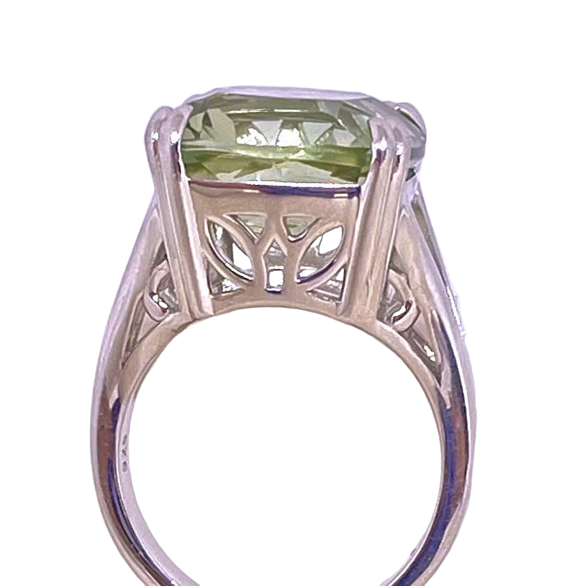 Solitaire Green Prasiolite Ring