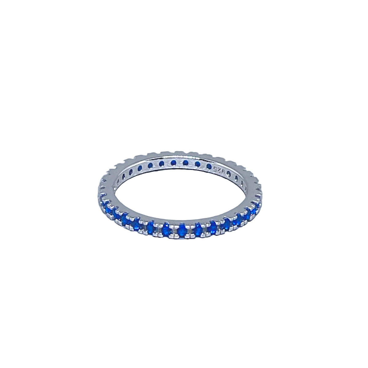 Dainty Blue Sapphire CZ Eternity Ring
