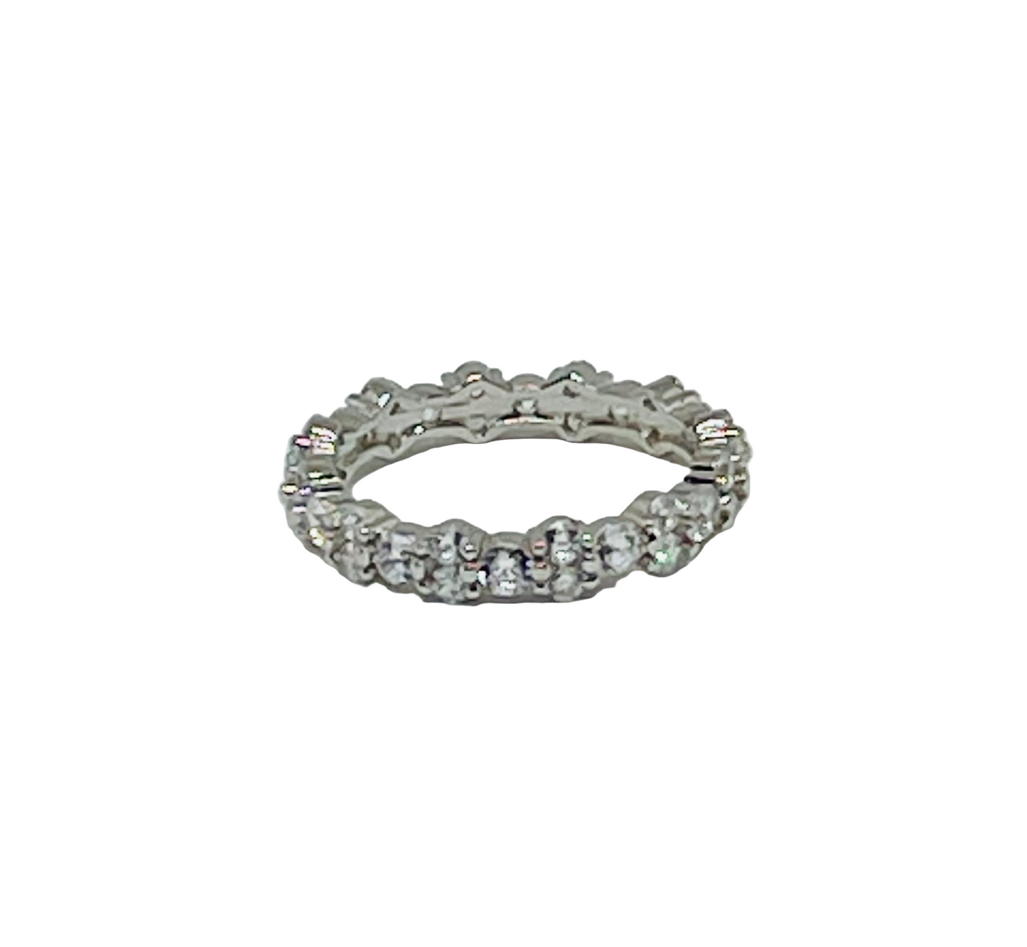 Sterling Silver Eternity Cluster Ring