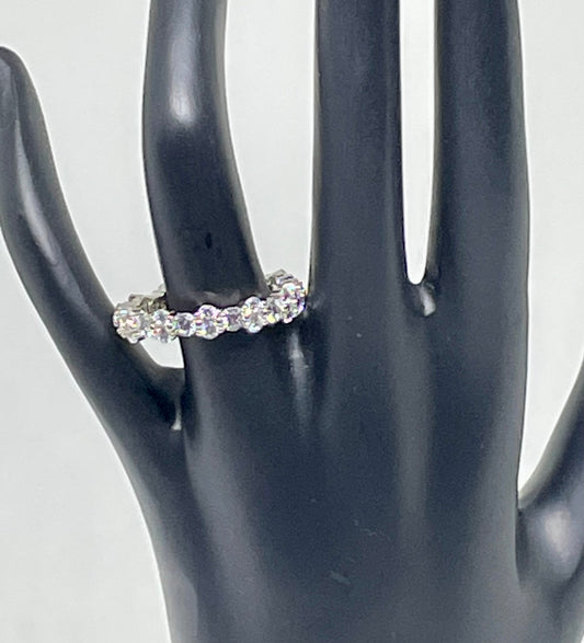 Sterling Silver Eternity Cluster Ring