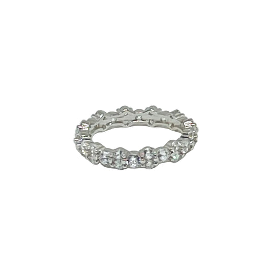 Sterling Silver Eternity Cluster Ring