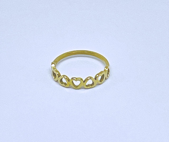Gold Stainless Steel Heart Ring