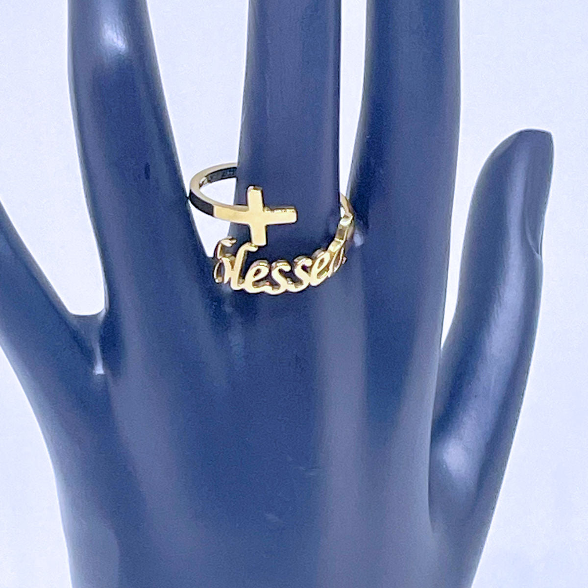 18K Gold Stainless Steel "Blessed" Ring – "Do Not Fear, For I Am With You" Isaiah 41:10