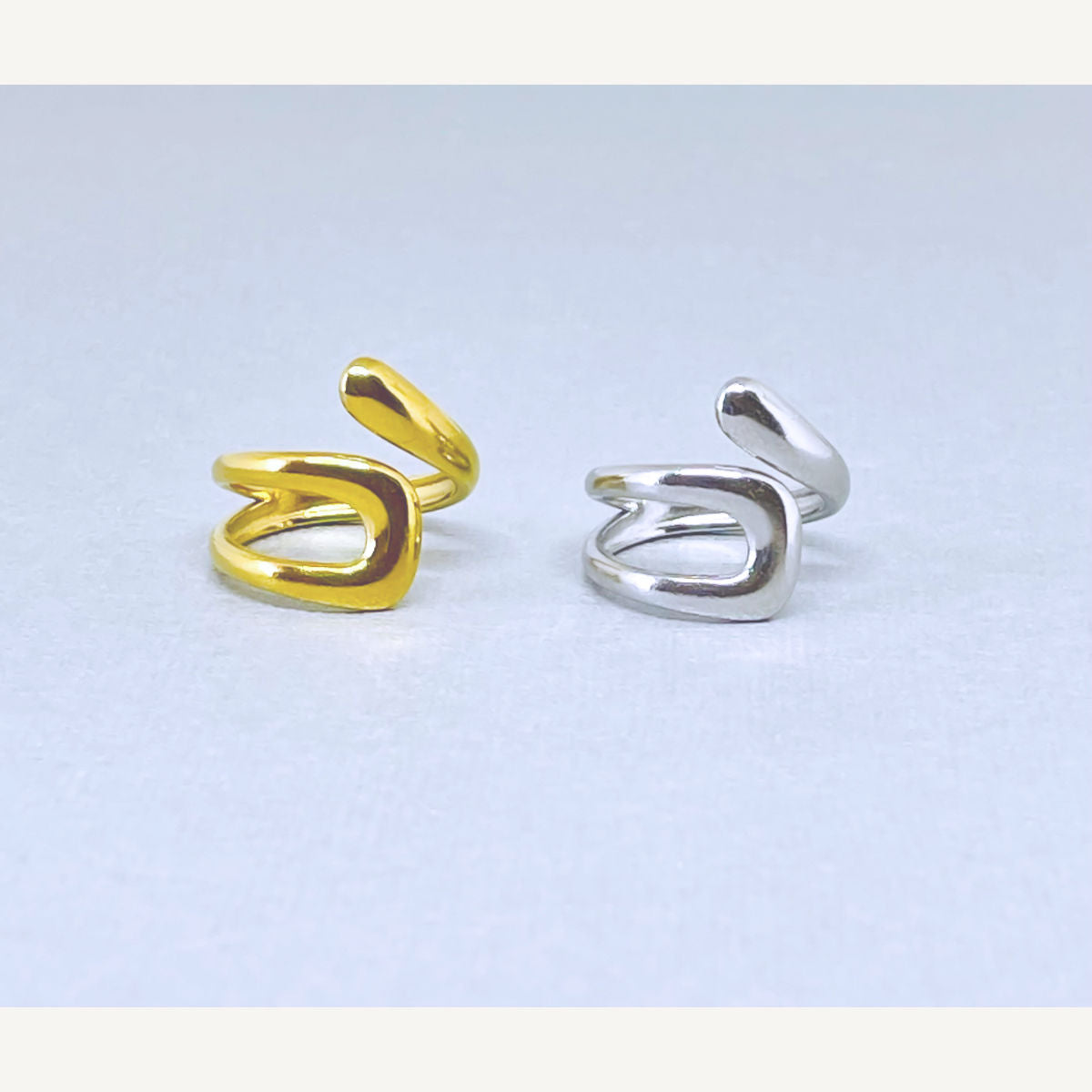Twisted Cuff Stainless Steel Ring
